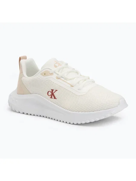 Calvin Klein дамски обувки Eva Runner L-Up Mix Mesh Logo Ck bright white/black бяло