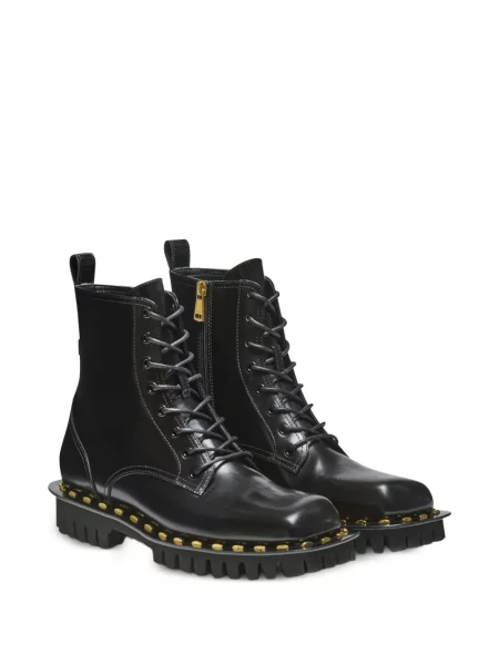 Botine Balmain din piele cu tepi negru