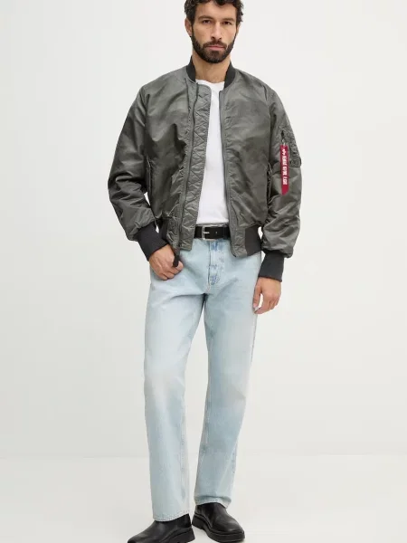 Alpha Industries kurtka bomber Distressed zielony