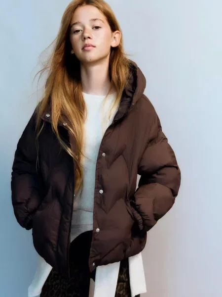 Дитяча Зимова куртка MANGO OSLO коричневий