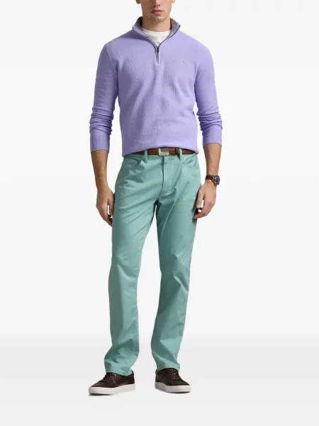 Tricou polo Polo Ralph Lauren cu glugă cu blană cu broderie roșu