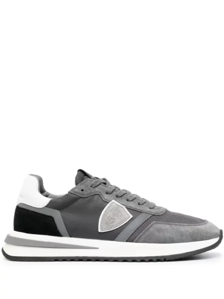 Sneakerși Philippe Model Paris cu șireturi din dantelă gri
