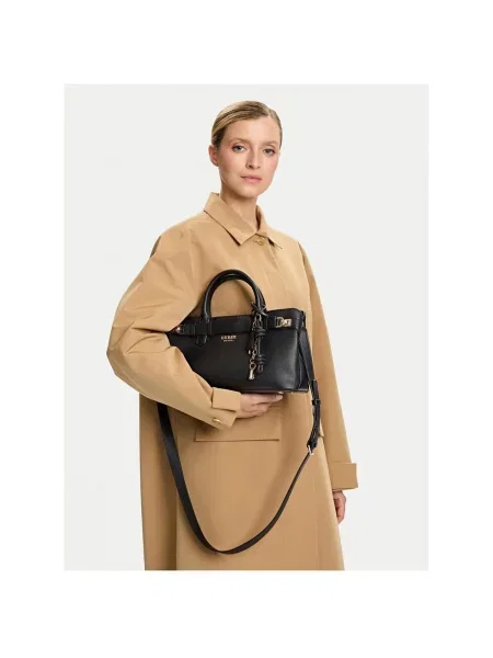 Kabelka satchel Guess černá