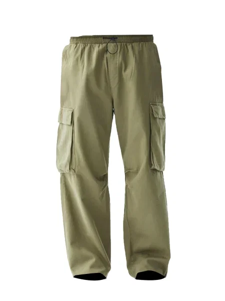 VAMOS CLO Pantaloni cu Chrysanthemum oliv