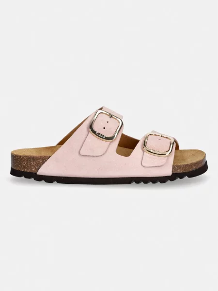 Scholl papuci din piele NOELLE roz