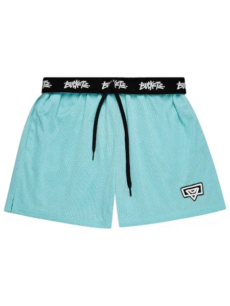 Bucketz Pantaloni albastru deschis / negru alb
