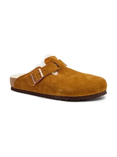 Birkenstock De piele mules încălțăminte Boston VL | shearling maro