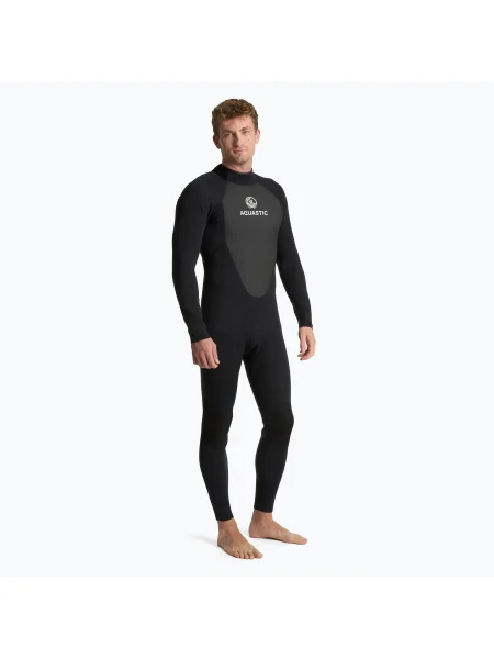 Мъжки неопренов костюм за сърфинг AQUASTIC mm WAVEY black черно