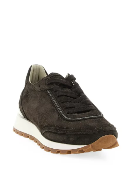 Sneakerși Brunello Cucinelli din piele de căprioară maro