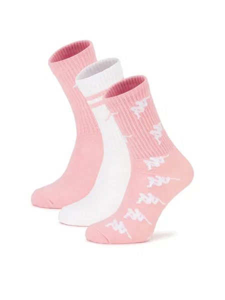 Set de 3 perechi de șosete medii unisex Kappa roz
