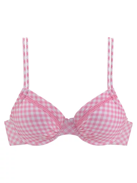 BUFFALO Sutien costum de baie / roz alb