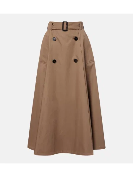 Fustă midi Burberry până la genunchi maro