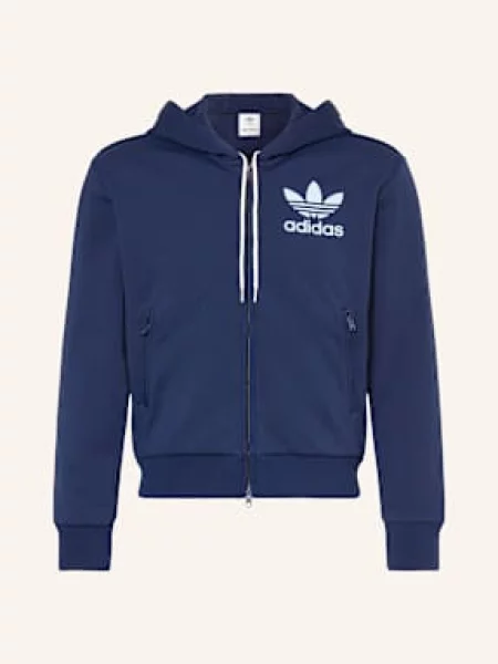 Bluza z kapturem Adidas elegancka do biegania niebieska