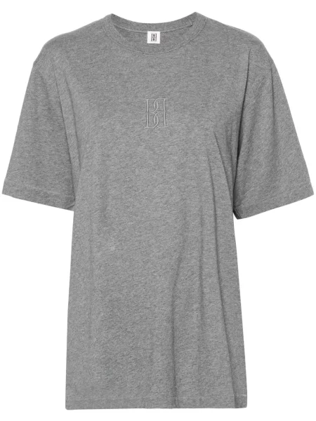 Tricou By Malene Birger cu broderie gri