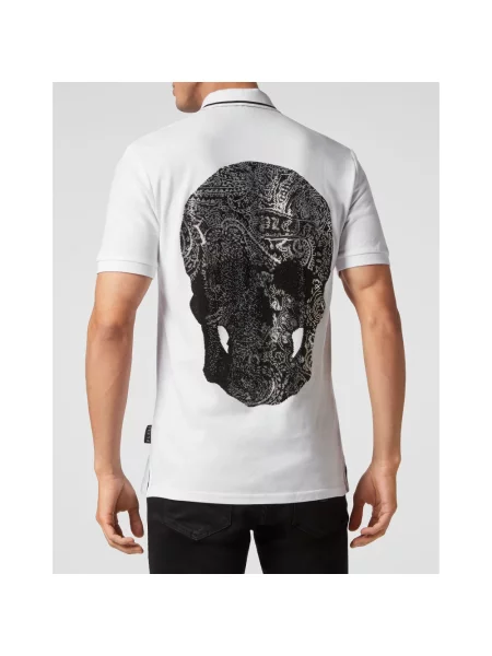 Koszulka polo Philipp Plein z wzorem paisley biała