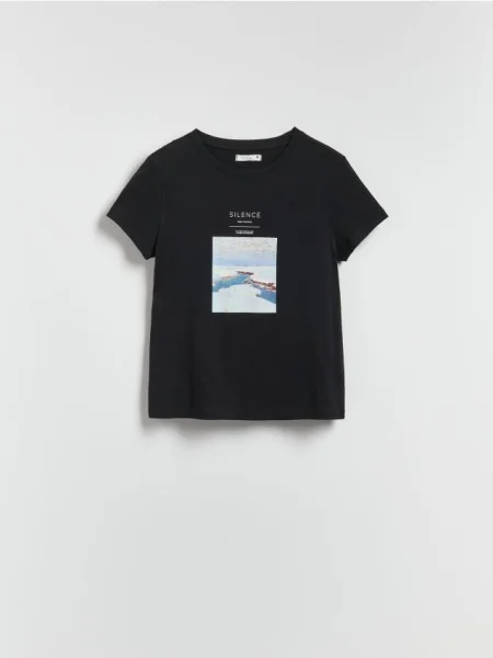 Reserved tričko s potlačou čierna