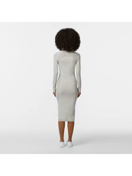 Lacoste Sukienka Z Długim Rękawem Half Zip Slim Fit szara