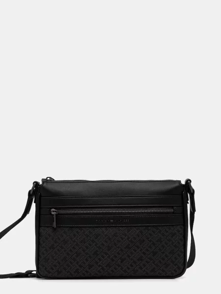 TOMMY HILFIGER Torba za čez ramo bazaltno siva črna