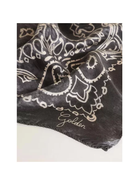 Szal Golden Goose z nadrukiem z wzorem paisley niebieska