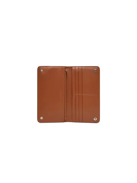 Calvin Klein Piniginė Foil Logo Passport Longfold Ruda juoda