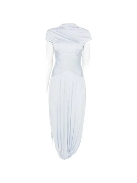 Rochie midi Self-portrait plisată până la genunchi de costum albastru