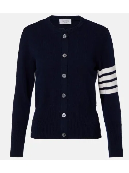 Cardigan Thom Browne de lână albastru