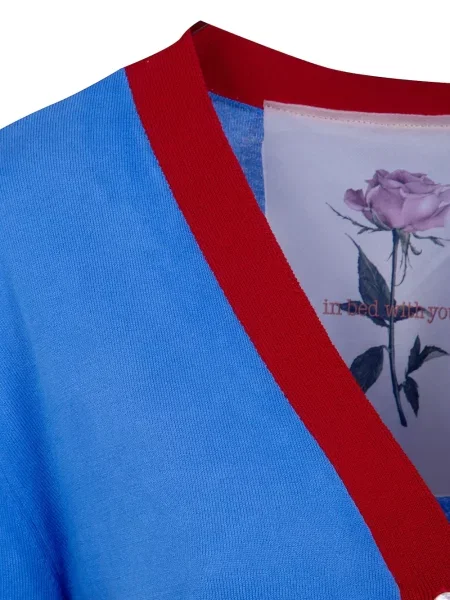 Cardigan In Bed With You cu decolteu în V albastru