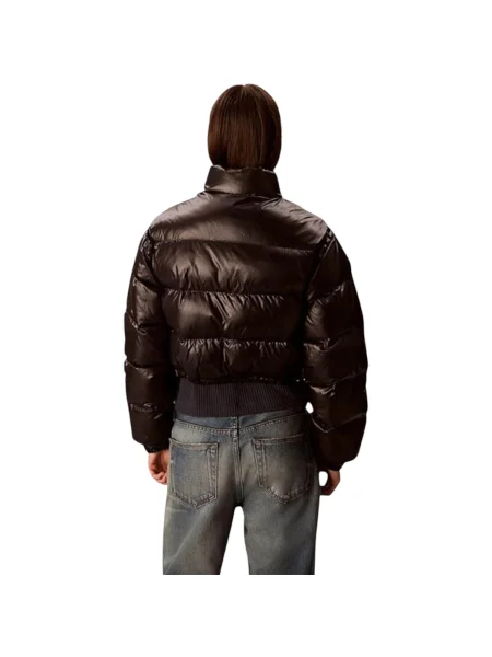 Decupat geacă de blugi Calvin Klein Jeans negru