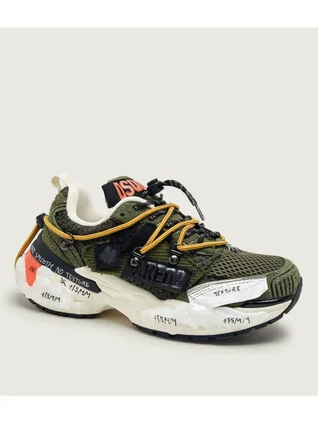 Sneakers Faster | piele întoarsă verde