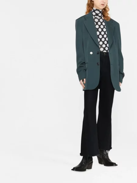 Vienakrūtis švarkas Mm6 Maison Margiela žalia