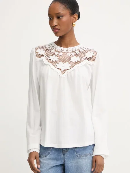 Morgan bluză pentru femei cu vâscoză alb