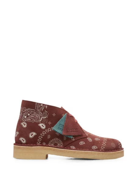 Ghete desert Clarks Originals cu model paisley roșu