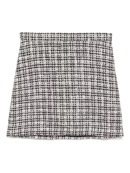 Fusta mini Kimhēkim din tweed negru