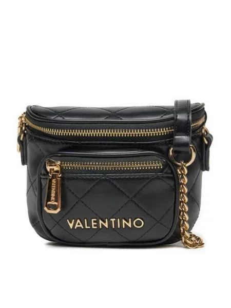 Torba na ramię z aplikacją z logo i pikowaniem model ‘NUR’ Valentino Bags czarna