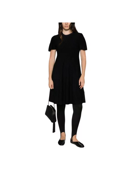 Sukienka midi Emporio Armani w paski z paskiem czarna