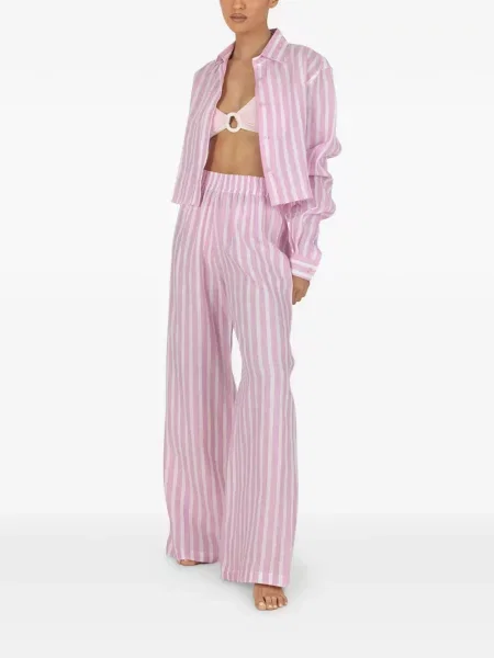 Spodnie Paramidonna w paski różowe