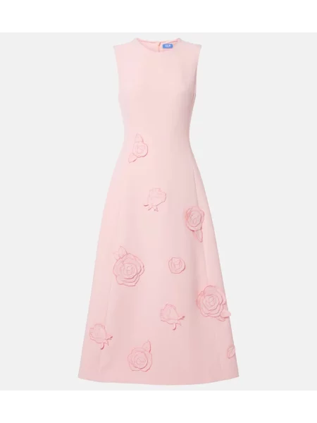 Sukienka koktajlowa Leo Lin w kwiatki garniturowa różowa