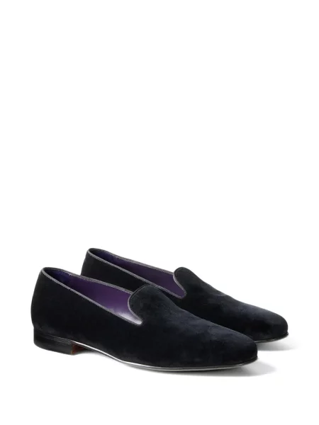 Loaferice Ralph Lauren Purple Label od samta crna