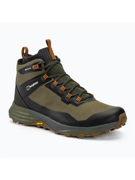 Мъжки ботуши за туризъм Berghaus Mid GTX dark brown/dark green зелено