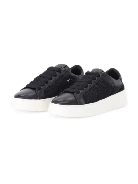 Sneakersy Agl skórzane czarne