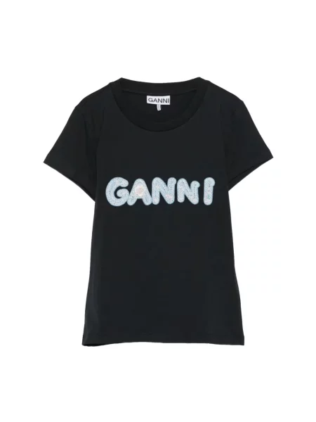Koszulka Ganni z logo czarna