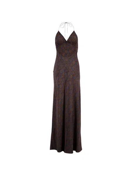 Rochie maxi Matteau de mătase albastru