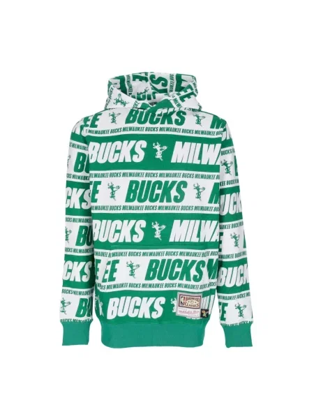 Bluza z kapturem Mitchell & Ness zielona
