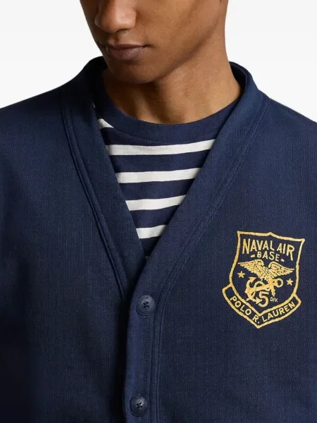 Кожена карирана поло тениска Polo Ralph Lauren бродирана бяло