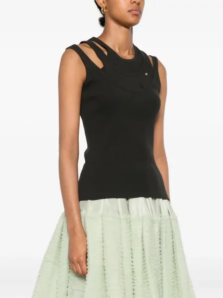 Kamizelka Viktor & Rolf na ramiączkach prążkowana czarna