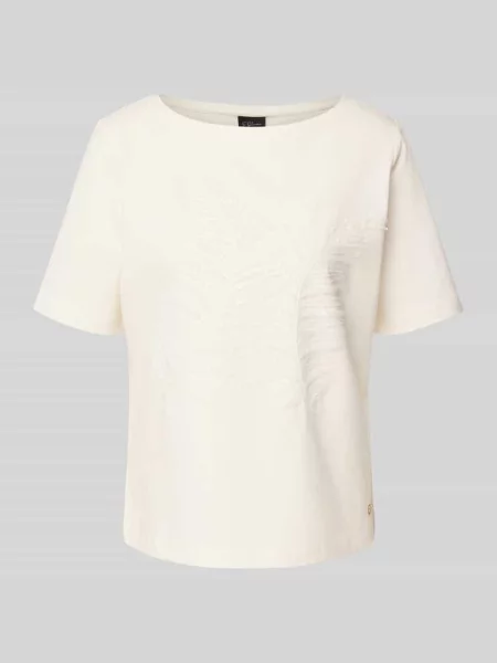 T-shirt o kroju comfort fit z mieszanki bawełny S.oliver Black Label biała