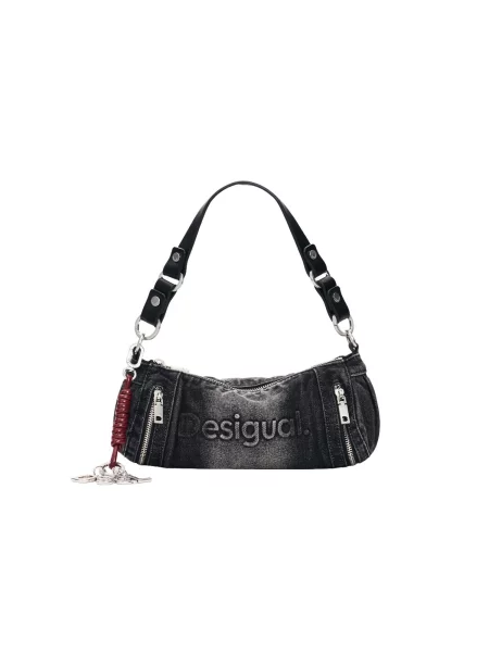 Desigual Geantă de umăr gri denim negru