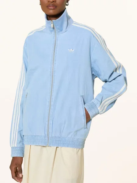 Adidas Originals Džínová Bunda Adidas Originals Summer Glow Denim Firebird tmavě modrá bílá
