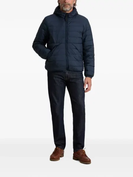 Geacă Woolrich cu glugă albastru