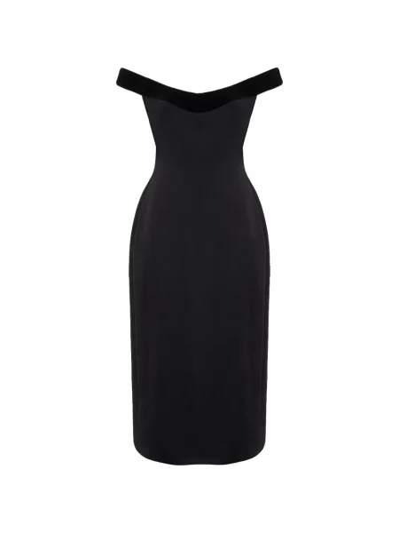 Rochie midi David Koma de catifea negru
